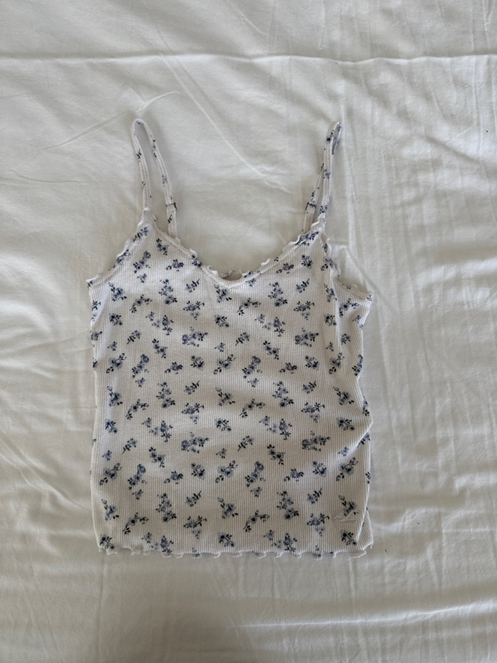 Hollister White Cami with Navy Floral Print